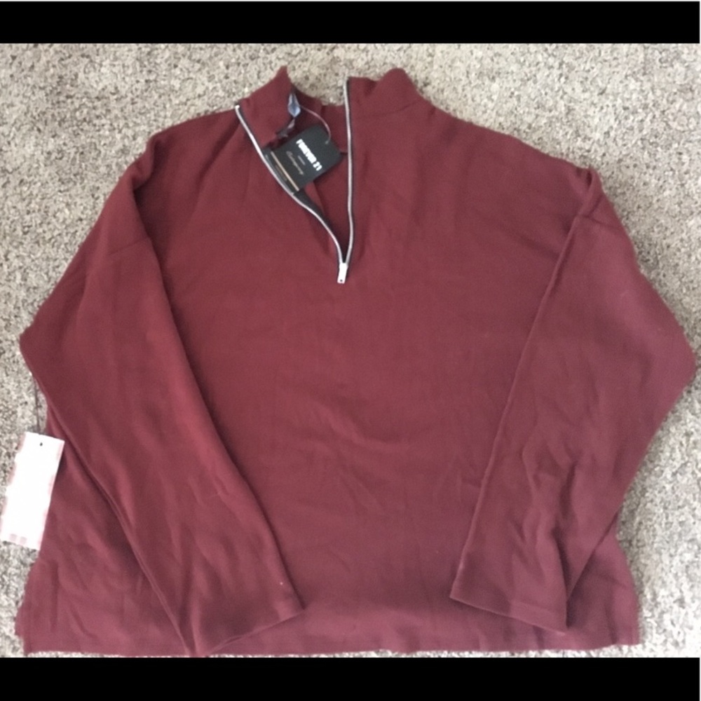 Burgundy Cropped Sweatshirt-size L